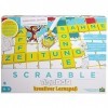 Mattel Games HCK86 Junior Kids Scrabble, Jeu de Mots croisés, avec 2 Niveaux de Jeu, 6 Mini Jeux et Autocollants pour Une déc