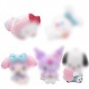 Lot de 5 mini figurines Kuromi Sanrio en PVC pour décoration de gâteau - Avec Kuromi Cannelle Chien Pochacco Mélodie Hello Ki