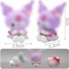 Lot de 5 mini figurines Kuromi Sanrio en PVC pour décoration de gâteau - Avec Kuromi Cannelle Chien Pochacco Mélodie Hello Ki