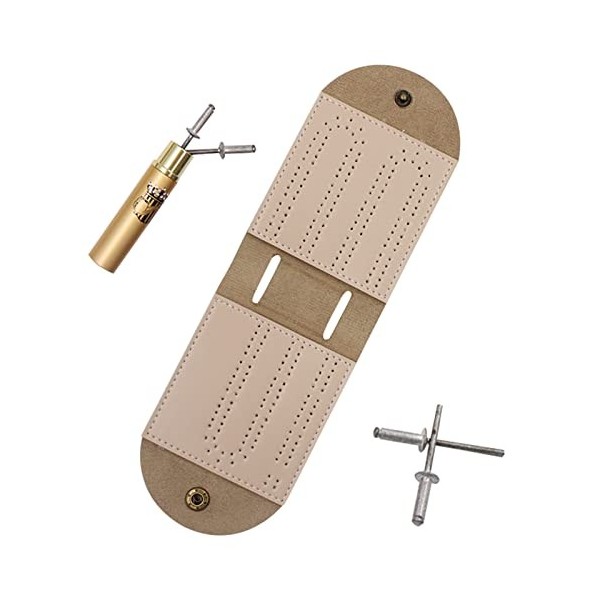 2 Pcs société en Cuir - Planche Cribbage Voyage,Ensemble société en Cuir Cribbage, Tableau Bord pour Les soirées Jeux en Fami