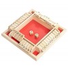 Scucs Jeu de plateau en bois, 4 joueurs Shut The Box - Jeu de dés mathématiques traditionnels - Pub Board - Voyage - 4 joueur