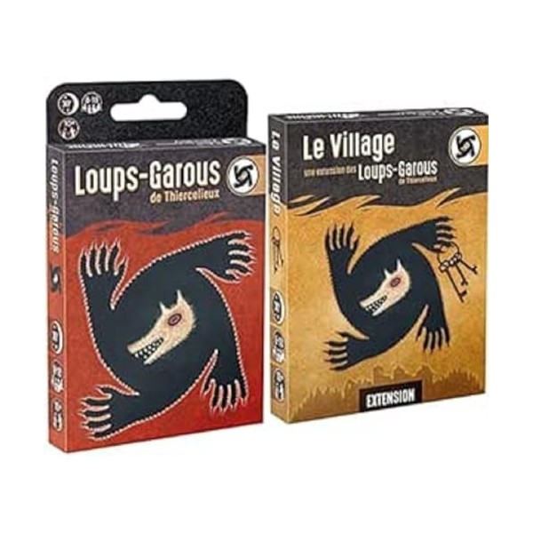 Loups Garous de Thiercelieux | Lot 2 Extensions : 1 Nouvelle Lune + 1 Le Village | Nouvelle Édition 2021 | Jeu de Société pou