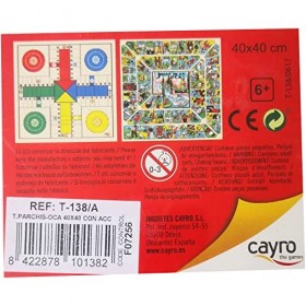 Cayro - Planche Parcheesi et Oie - Design Classique et élégant en Bois - Taille 40 x 40 - Jeu Traditionnel - Développement co