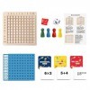 Sharplace Table Multiplication & Addition 2 en 1, Montessori Mathématique Tableau Educatif en Bois, Jouet pour Apprendre à Co