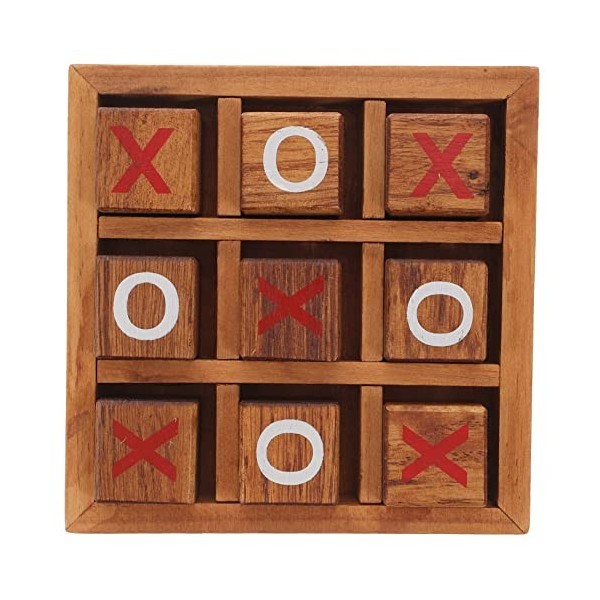 Toyvian 1 Set XO Échecs Jouets pour Enfants Jeu De Société en Bois Jouet en Bois Kidcraft Playset Jouets pour Voyage Orteil e