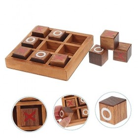 Toyvian 1 Set XO Échecs Jouets pour Enfants Jeu De Société en Bois Jouet en Bois Kidcraft Playset Jouets pour Voyage Orteil e