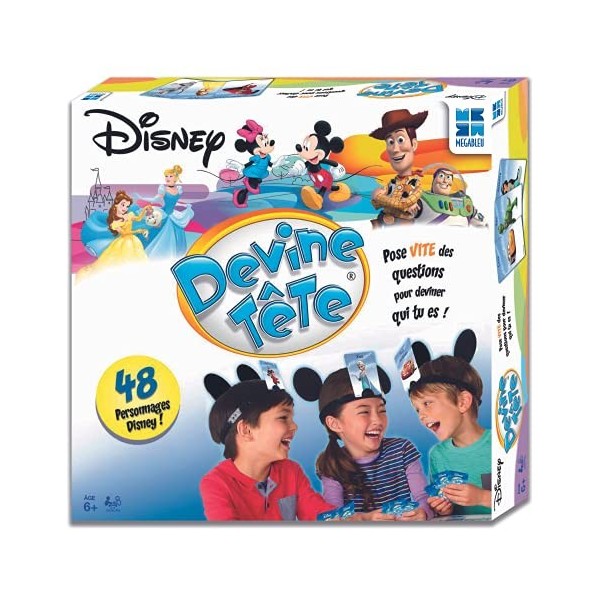 Megableu- Disney All Other Tête-Version, 48 Personnages-Jeu de Société Délirant-Cartes à Deviner-A Jouer en Famille ou Entre 