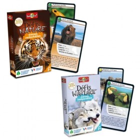 Bioviva - Défis Nature - Lot de 2 Jeux Défis Nature Animaux Inséparable et Animaux Redoutable - Jeux de société ludique - Jeu