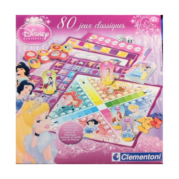 Clementoni - 62280.1 - Jeu de Société - 80 Jeux Classiques - Princess