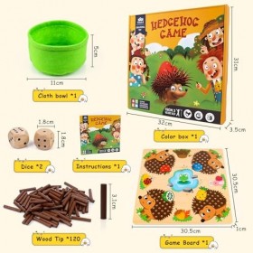 Jeu de baguettes en bois hérisson, jeu Montessori, jeu de société en bois, hérisson, jouet sensoriel, jeu de motricité fine, 