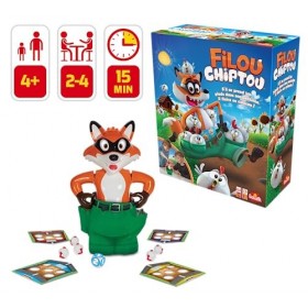 Filou Chiptou - Jeux de Société Amusant pour Famille et Enfants - Sauvez les Poules du Renard Maladroit - Jeu de Rapidité et 