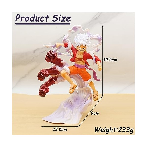 DGTSYAL Anime Action Figure, Luffy 19,5Cm PVC Action Figure Anime Figure Modèle De Collection, Action Figure Model Statue Des