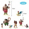 Poupée Moana Maui, ensemble de 6 figurines de famille Moana, ensemble de figurines, mini poupées animées, décoration de gâtea