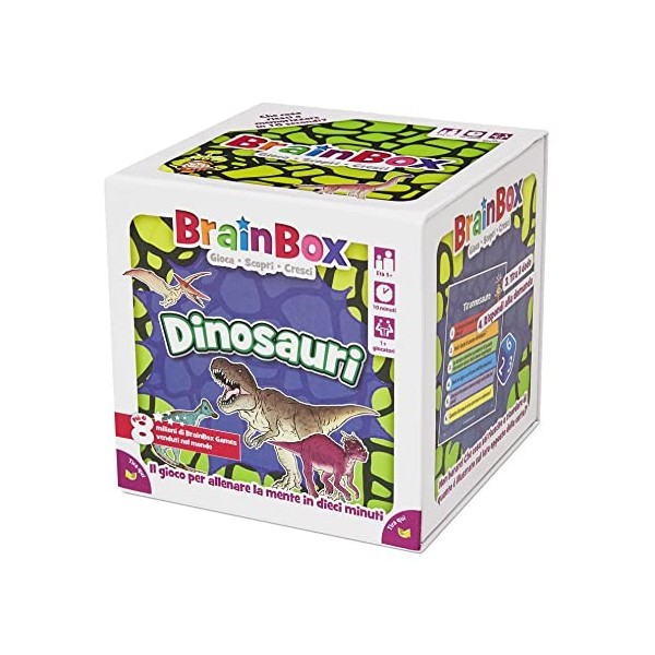 Asmodee - BrainBox: Dinosaures 2022 , Jeu pour Apprendre et Former lesprit, 1+ Joueurs, 5+ Ans, Et en Italien