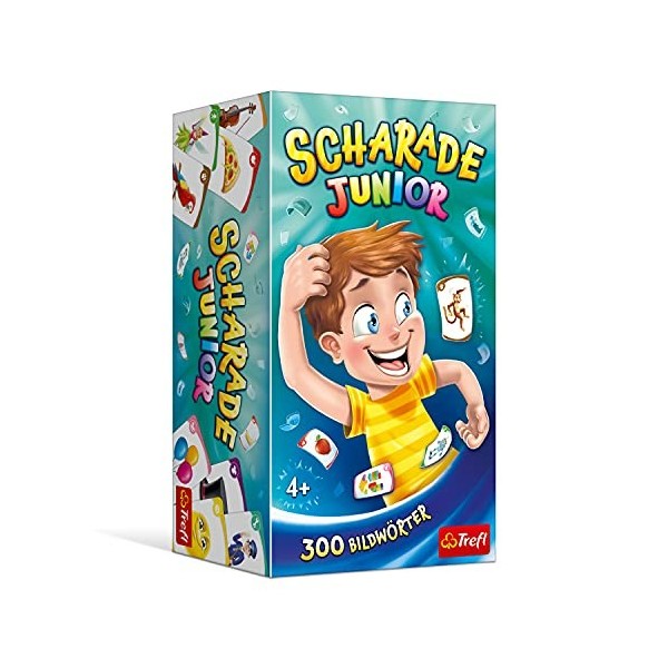 Trefl, Sharade Junior, Jeu de Famille, Amusement à acquérir des Mots, Cartes à Jouer avec des Mots, Jeu de société pour Adult