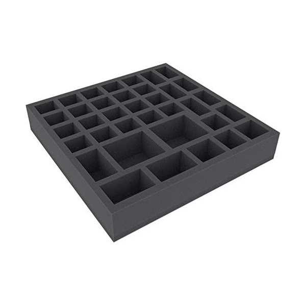 Feldherr AFCZ050BO 285 mm x 285 mm x 285 mm x 50 mm Plateau en Mousse Compatible avec Jeux de société - 36 Compartiments