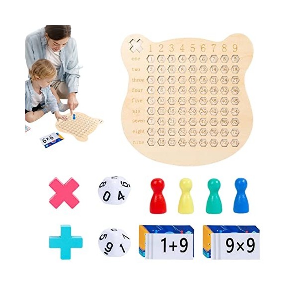Jeux de société de multiplication mathématique | Tableau de multiplication 2 en 1,Jeu de multiplication fluide, jouets mathém