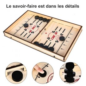 Colmanda Jeu de société Rapide Slingpuck Jeu de Palet à Fronde Deux Joueurs Coffret Famille Catapult Board Game 2 en 1Jeu de 