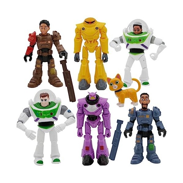 DGTSYAL Figurines, 7 pièces Buzz Lightyear Figurines daction 7.2-15.5 cm Gâteau Topper, interagit avec dautres Figurines et