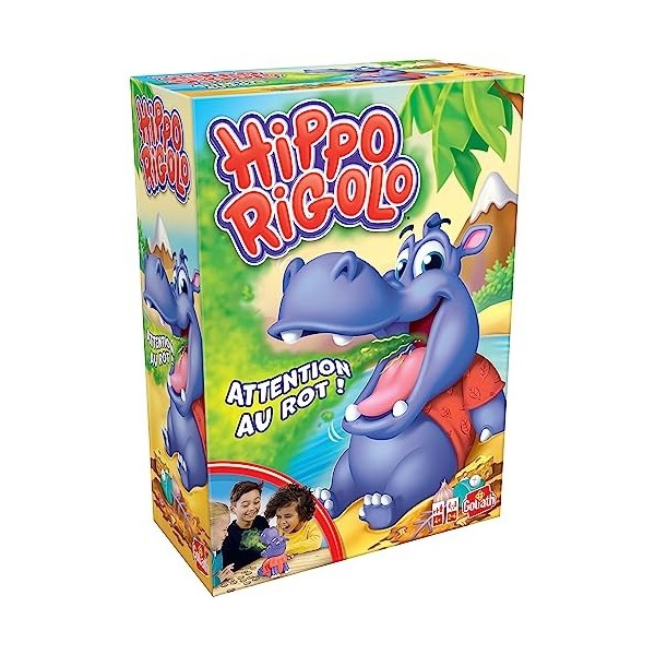 Hippo Rigolo - Jeux de Société Enfants - A Partir de 4 Ans - Jeu Rigolo - Devine les Aliments que Tu Vas Piocher ou Nourris l