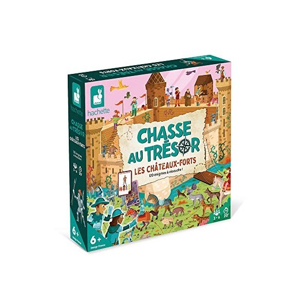 Janod - Chasse au Trésor Chevaliers et Châteaux-Forts - Jeu de Société Enfant - Jeu Collaboratif - Jeu pour la Famille - Dès 