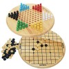 TOWO Jeu de solitaire et labyrinthe en bois 2 en 1 - Jeu de société classique à un joueur - 25 cm - Jeu déquilibre et de str