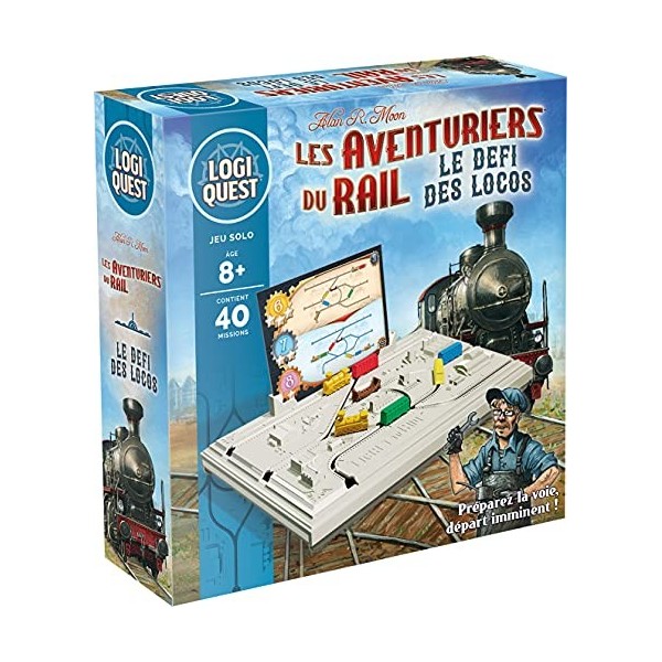 Logiquest | Les Aventuriers du Rail : Le défi des locos | Jeu de société | À partir de 8 ans | 1 joueur