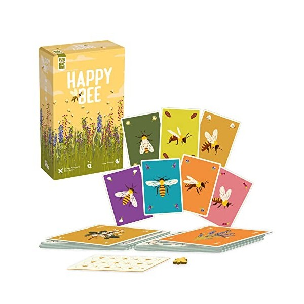 Helvetiq – Happy bee – Quelle abeille butinera le plus de fleurs - Jeu de Cartes avec des fleurs et des abeilles – Gagnez des