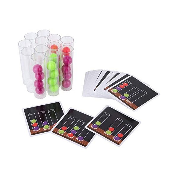 Jouet dinférence Logique Jeu de essai, Jeu de Classification des Tubes Jouet éducatif Precoce avec 54 Card Jouet Cadeau pour