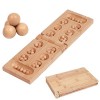 Ensemble de Jeu de Mancala Pliant en Bois avec Plateau de Jeu Mancala et Pierres de Verre colorées, Jeu de société Familial C