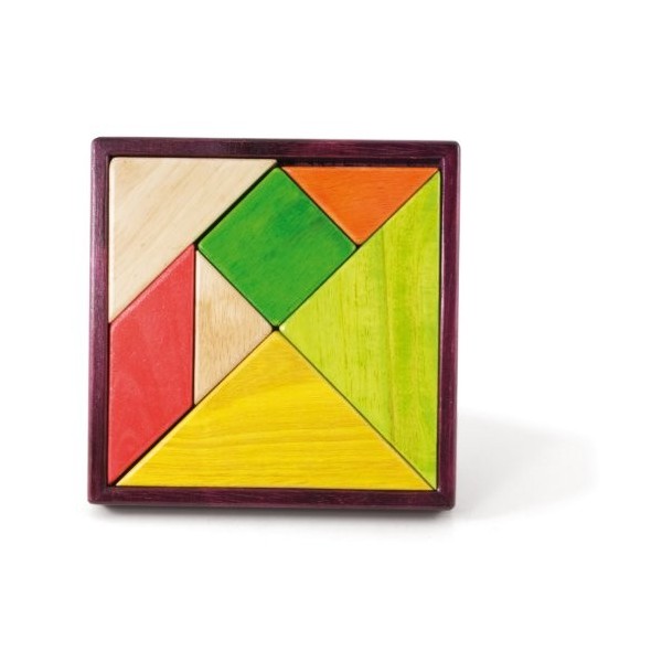 Jeujura - Gamme SMIR - 22136 - Jeu de société - Tangram Bois 18 cm