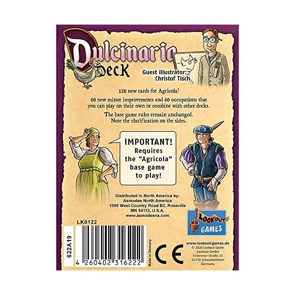 Asmodee Lookout Spiele, Agricola: Dulcinaria Deck, Board Game, Ages 12+, 1 to 4 Players, 30 to 120 Minutes Playing Time