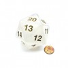 Pearl with Gold Numbers Dice D20 55mm 2.16in Koplow Games