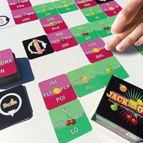 JackMot: Jeu de Lettres réflexion Mieux Que Le Scrabble. 120 Cartes pour Former des Mots de 3 à 6 Lettres. Enfants, Adultes, 