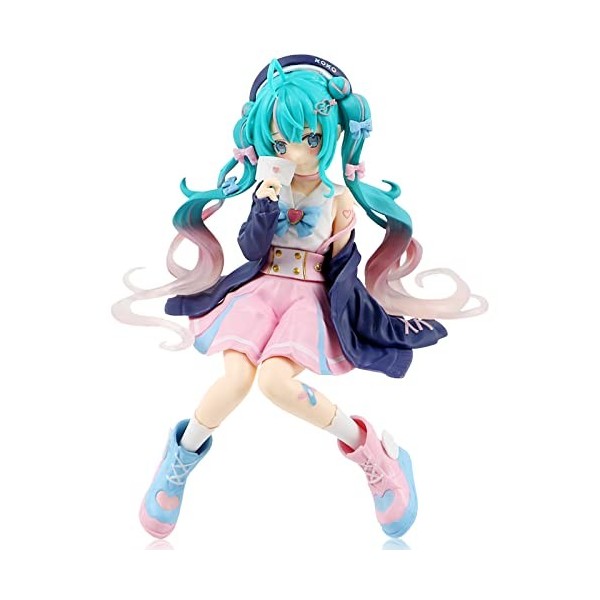 BJPERFMS Hatsune Miku Figurine, Hatsunes Mikus Figure, 14CM Anime Figurine Miku, Jouets de Poupée de Figurine, Décoration et 