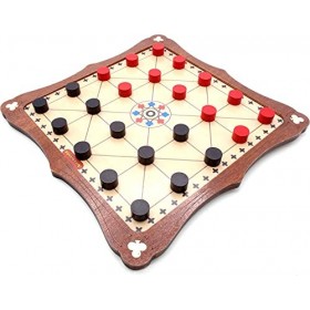 Brimtoy Alquerque Jeu de société traditionnel en bois
