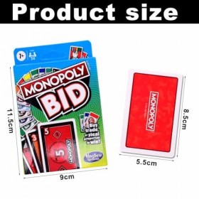 Ksopsdey Ensemble de 2 pièces Jeux de Cartes Monopoly Jeu de Societe ，3,2,1 Monopoly et Deal Jeu de Cartes à Jouer Rapide pou