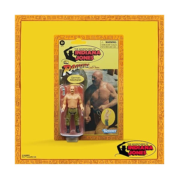 Indiana Jones et Les Aventuriers de larche Perdue Retro Collection, Figurine Mécanicien Allemand de 9,5 cm