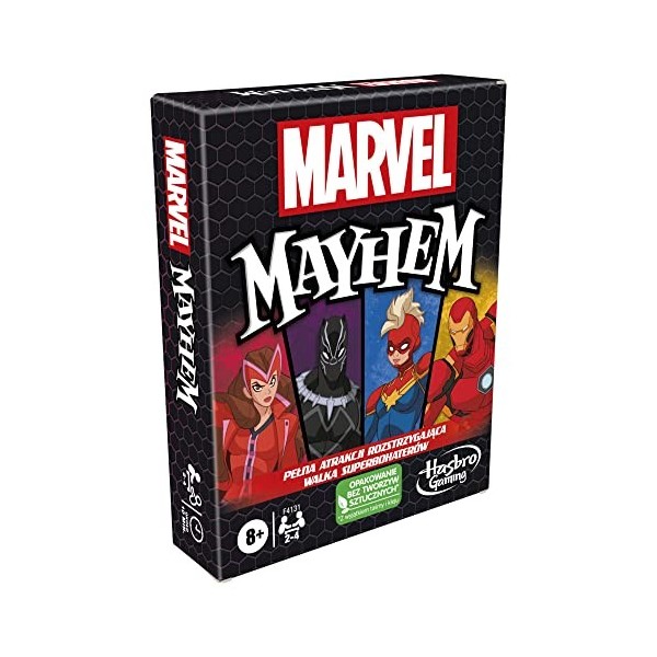 Hasbro Gaming Marvel Mayhem Jeu de Cartes Multicolore 8 Ans Polonais 