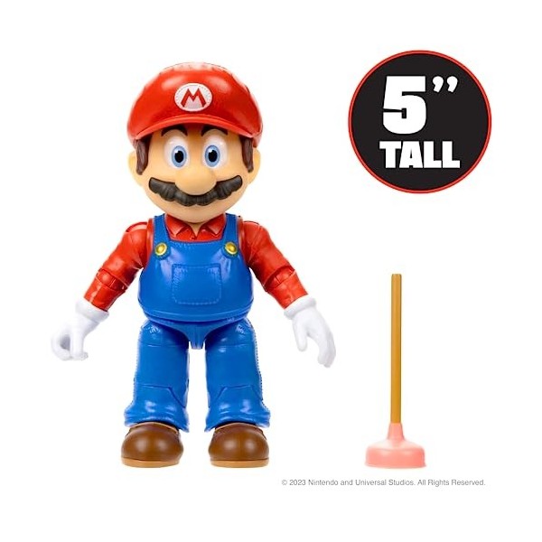 Jakks Pacific Super Mario Bro. Figurine du Film Super Mario Movie Mario 13cm