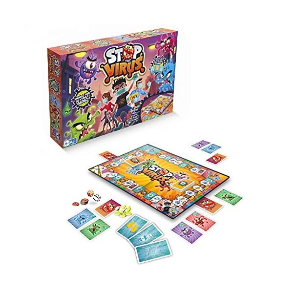 PLAY FUN BY IMC TOYS Stop the Virus Version française | Jeu de Société familial et Pédagogique pour apprendre à défier le V