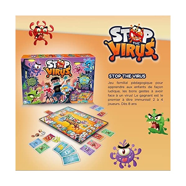 PLAY FUN BY IMC TOYS Stop the Virus Version française | Jeu de Société familial et Pédagogique pour apprendre à défier le V