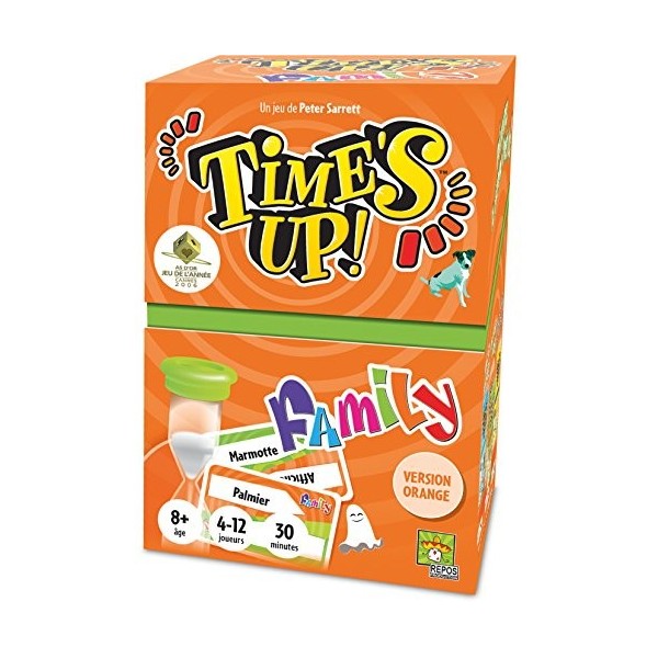 Repos Production - Times Up : Family - Version Orange - En Français - Jeu de Société - Jeu de Cartes Familial et Pour Enfant