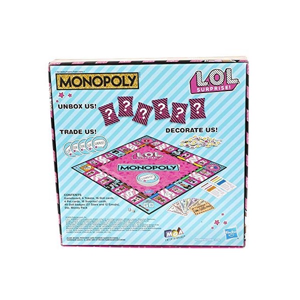 Monopoly Game : L.O.L. Surprenez ! Jeu de société édition pour enfants de 8 ans et plus - Version Anglaise