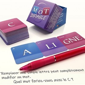 MotDifiable - Jeu de Lettres anagrammes. Ajoutez/remplacez des Cartes pour Modifier/contrer Le Mot adverse. Cadeau Anniversai