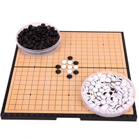 Ensemble de jeu magnétique portable - Échiquier pliable - Pierres magnétiques convexes en plastique - Pour fête, voyage, enfa