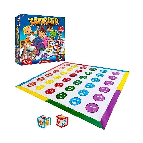 Wowow Toys & Games Tangler Jeu de société familial | 2 dés colorés et un grand tapis de sol Twist and Turn your body Dont Fa