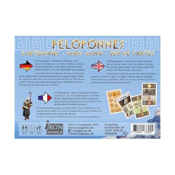 Irongames- Pélopones : Jeu de Cartes, IRG15, Multicolore