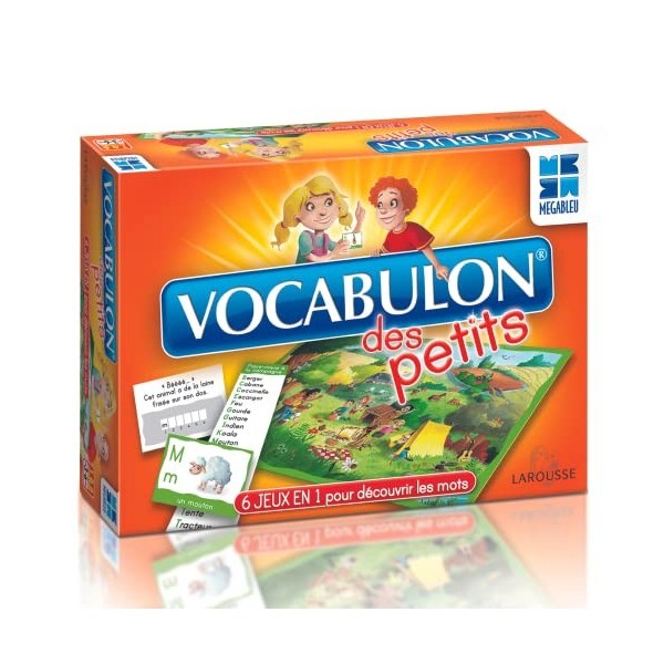 MEGABLEU- Jeu Educatif - Le Vocabulon pour Les Petits - Observer, Associer, Lire, Réfléchir - 6 Jeux en 1 - De 1 à 6 Joueurs 