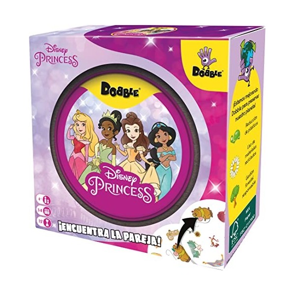 Dobble Princesses Disney – Jeu de société en espagnol pour 2 à 8 joueurs